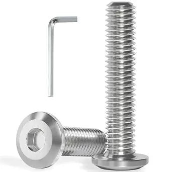 VGBUY M6-1.0 x 35 mm 40Pcs Flat Head Hex Socket Cap Screws Bolts,304 Stainless Steel 18-8,Full Thread,Hex Spanner Included (VG30109)