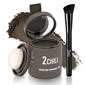 2CHILL Hair Powder, Includes Brush, 10g (Dark Brown)
