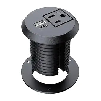 2 inch Desk Power Grommet 20W USB-C Ports for Home&Office(Black)