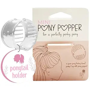 Mini Pony Popper Clip - High Ponytail Holder for Volume & Lift - Versatile for All Hair Types, Ponytail Tool for Thick & Long Hair - Easy-to-Use Hair Styling Accessories for Women, Clear Pony Popper