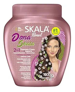 SKALA Dona Skala 2 in 1 Treatment Cream & Leave In Conditioner for Straight or Wavy Hair, Vegan Hair Mask with Botanical Oils, Deep Hydration Mask, Softening & Smoothing Care, 1000 g