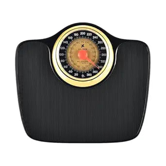EILISON Mechanical Bathroom Scale for Home Use, Easy Read Analog Weight Scale with Large Dial Display in lb/kg, 400lb Capacity, Non-Slip Surface (Black)