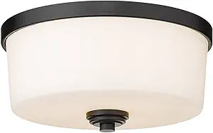 Z-Lite 3 Light Flush Mount 220F3-MB,Black