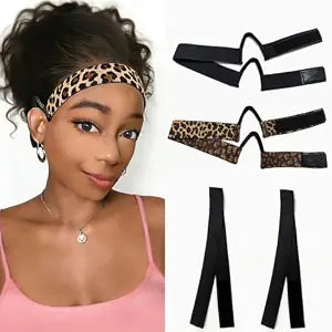 2Pcs Double-Sided C-Shaped Ear Cut Out Wig Melting Band for Lace Front melting, Ear Free Painless adjustable Wig Band for Laying Edges