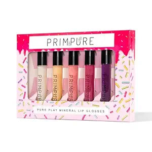 Prim and Pure Mineral Play Lip Gloss Set (Pack of 5) - 100% Natural, Organic, Vanilla Cupcake Birthday Girls Non-toxic Kids Lip Gloss Made in the USA