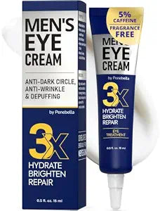 Men's Eye Cream - Eye Bags Treatment for Men & Wrinkle Reduction | Collagen, Vitamin B3, Peptides, 5% Caffeine – Men's Under Eye Cream Bag Remover – Puffy Eyes Treatment for Men