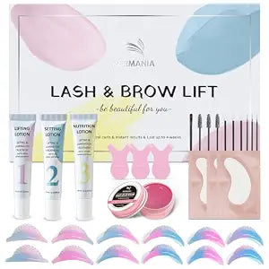 PERMANIA Korean Lash Lift Kit, Tube Design Easy to Apply Brow Lamination Kit, for Natural Results Instant Lifting & Curling with Detailed Instruction (with Glue Balm)