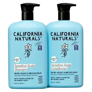 California Naturals Sensitive Scalp Shampoo & Conditioner Set, Unscented, Soothing & Gentle, Fragrance Free, Colloidal Oat & Chamomile, Paraben, Sulfate Free, NEA Accepted, 16.5 oz
