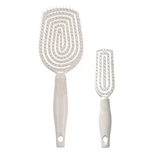 Conair Hair Brush Set, Scalp Care Detangling, 2-Pack, Grey Luxe