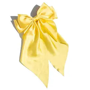 Yellow Hair Bow,Yellow Silk Satin Bows for Girls Hair Bows for Women 1 Pcs