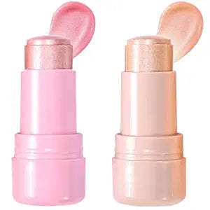 2Pack Jelly Shimmer Highlighter Stick,Long Lasting All Skin Tone Makeup