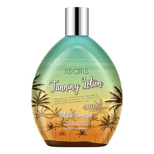 Jeallis Extreme Dark Tanning Lotion Accelerator for Indoor Tanning Beds & Outdoor Sun Tan with Bronzer to Get Dark Fast Tan, Bronzing Tanning Lotion with Tattoo Protecting Formula, DHA Free, 13.5oz