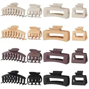NEW LIVE Hair Clip 16 Count for Women - Hair Claws for Thin Thick Curly Hair - Large and Small Matte Banana Clips - Strong Hold Nonslip Hair Claws - Various Sizes and Styles