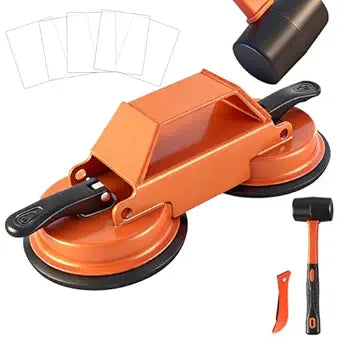 Floor Gap Fixer Tool Heavy Duty 45Striking Surface Floor Gap Repair Tool Made of Iron & Enhanced Suction Cup with Slot Cutter, Hammer and 5pcs Sticky Pads for Fixer Laminate/Vinyl Flooring Tools