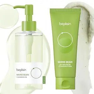 beplain Mung Bean Double Cleansing Duo, Oil 6.76 & Face Wash 5.07 fl oz