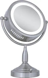 Zadro 11 Dia. Incandescent Lighted Makeup Mirror with Magnification 8X/1X Dimming Desk Mirror with Light 2 20-Watt Bulbs