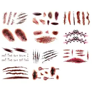Halloween Temporary Tattoos, Zombie Makeup Fake Wounds SFX Kit for Cosplay