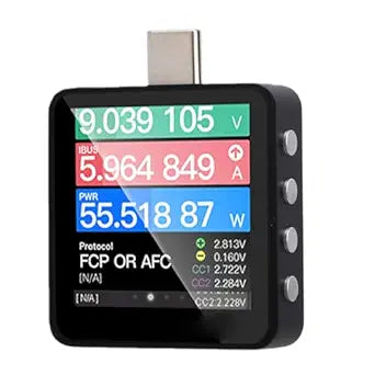Portable USB C Tester Fast Charging Test Meter, Digital Voltage Current Analyzer, Supports USB PD3.1 QC5.0 Protocols, Portable Power Diagnostic Tool for Chargers and Devices (USB C Tester)