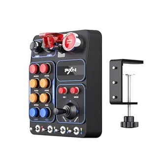 PXN Multi-functional Sim Racing Button Box for Windows PC, CB1 USB PC Racing Simulator Instrument Center Control Button Box with 30 Programmable Buttons and Adjustable RGB Lighting