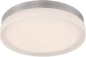 WAC Lighting FM-4109-35-BN DweLED Slice 9in LED Round Flush Mount 3500K in Brushed Nickel Light Fixture, 9 Inches