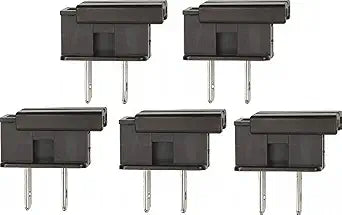 Creative Hobbies Easy Snap On End Plug, Replacement Electical Plug for SPT-1 Wire - Polarized, 8 Amp, 125 Volt, Brown | 5 Pack