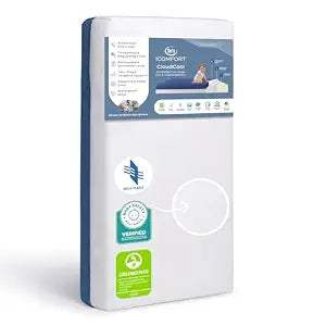 Serta CloudCool Crib and Toddler Mattress, Breathable, Machine Washable Cover, Waterproof, Hypoallergenic, Greenguard Gold Certified Baby Mattress