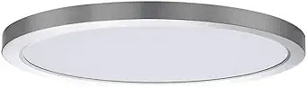 Maxim Lighting Chip 16" 1-Light Flush Mount | Satin Nickel Finish | White Pmma Shade | Transitional Flush Mount | Ideal for Bedrooms, Hallways & Entryways | Dimmable Wet Rated | 57698WTSN