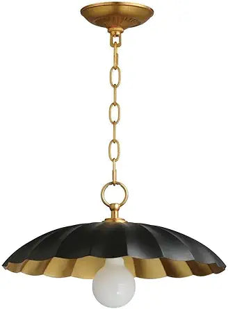 Maxim Lighting Primrose 1-Light Pendant Light | Black/Gold Leaf Steel Finish | Transitional Indoor Light Fixture | Ideal for Kitchen Islands & Dining Rooms | Dimmable | 18055BKGL