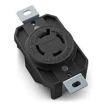 AIDA NEMA L14-20R Flush Mounting Locking Receptacle, Twist-Lock Generator Outlet, 20 Amp, 125/250 Volt, 3-Pole, 4-Wire Grounding, Heavy Duty Turnlock Socket, Industrial Grade, UL Listed