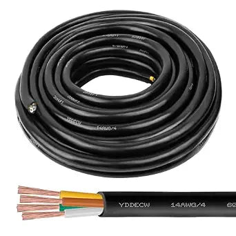 14/4 Mini Split Wire 25FT - YDDECW Weatherproof 14 AWG 4 Conductor Control Cable Pure Copper Heavy Duty for Mini Split Air Conditioner & Heat Pump, HVAC, Speaker Systems