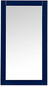 Elegant Decor Aqua 18x32 MDF Wood and Metal Vanity Mirror in Blue