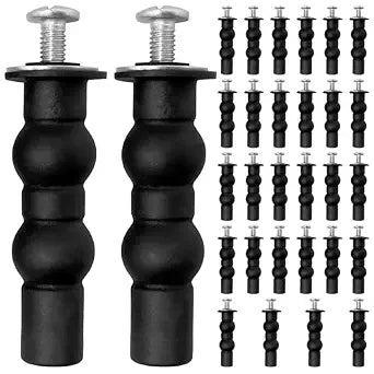 30 Pack Stainless Steel Toilet Seat Screws Kit - Expanding Rubber Nut Set for Tightening Loose Toilet Lids - Top Mounting Hinge Replacement Parts