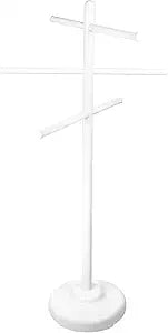 SWIMLINE HYDROTOOLS 89032 Free Standing Poolside Adjustable-Towel Rack With Water Weighted Base Three Arms Tier For Outdoors & Indoors Pool Patio Bathroom Accessory Holder Bar Drying-Stand