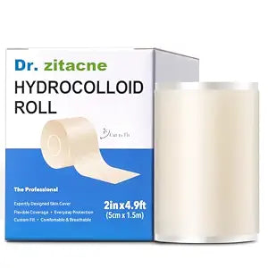 Pimple Patch Hydrocolloid Roll, Cut-to-Size Suit Various Blemishes, Waterproof, Ultra Absorbent, Flexible, Clean & Easy to Use, Protects Picking, First Aid for Acne, Cuts & Blisters (2 in �� 4.9 ft)