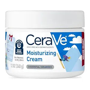 CeraVe Après Ski Moisturizing Cream, Body and Face Moisturizer for Dry Skin, Hyaluronic Acid and Ceramides, Daily Moisturizer, Oil-Free, Fragrance Free, Non-Comedogenic, Limited Edition, 12 Ounce