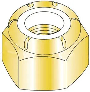 9/16"-12 Nylon Insert Locknut Standard/Grade C Medium Carbon Steel/Zinc Yellow Plating (Quantity: 100) Light Hex, Full Height