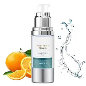 Total Facial Serum, Anti-Aging Vitamin C Serum, Hyaluronic Acid & Peptides, Hydrating Moisturizing Skin Care
