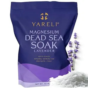 Yareli Magnesium Flakes, 15lb Lavender, Dead Sea Bath Soak, Alternative to Epsom Salt