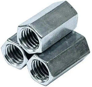 1 1/4"-7 x 3" (1 5/8" AF) Hex Coupling Nuts / A563 Grade A Steel/Zinc Plated (Quantity: True