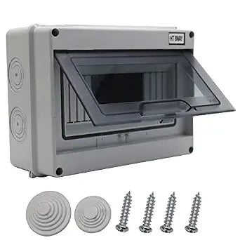 MAKERELE Distribution Protection Box with DIN Rail IP65 ABS 8 Way