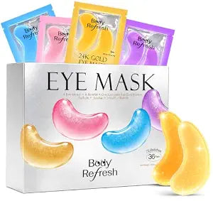 BodyRefresh Under Eye Patches, 36 Pairs Eye Mask for Dark Circles, Puffy Eyes, Undereye Bags, Wrinkles, Birthday Gifts for Women, Gifts for Mom, Gel Eye Masks Set for Hydrated, Smooth-Looking Skin