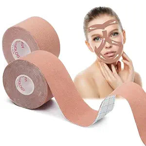AURUZA 2 Rolls Facial Myofascial Face Lift Tape, Neck & Forehead Smooths Wrinkles, Unisex Anti-Wrinkle Patches for Firming And Tightening Skin