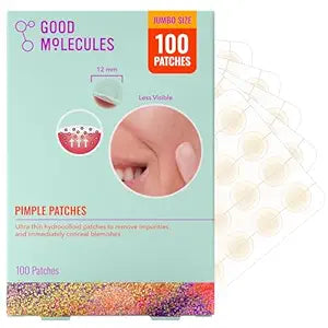 Good Molecules Pimple Patches for Face, 100 Pack ��� Ultra-Thin Hydrocolloid Patches, Invisible Under Makeup, Conceals Blemishes, Blackheads & Zits, Suitable for Acne-Prone Skin