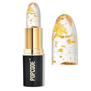 Color Changing Lipstick with 24K Gold Flakes - Moisturizing & Long Lasting pH Lip Balm, Hydrate & Nourish Lip While Leaving Sheer Pink Tint with Villina Scent, Golden Glow