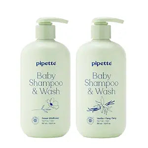 Pipette Baby Shampoo + Wash Duo, Sweet Wildflower & Vanilla (Pack of 2)