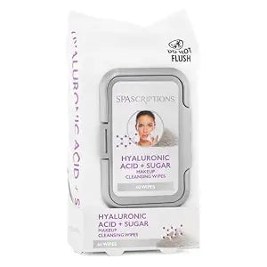 SpaScriptions Hyaluronic Acid Cleansing Facial Wipes - Daily Use Face Wipes For All Skin Types, 60 ct