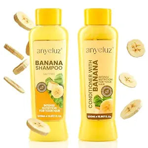 ANYELUZ Banana Shampoo & Conditioner for Dry Hair, 2-Pack