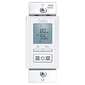 [New Generation] Humidity Sensor Switch, Ortis in-Wall Bathroom Fan Automated Control Switch, Air Moisture Detection, Neutral Wire Required, White, 120V/220V