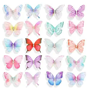 Butterfly Hair Clips for Women and Girls, TODDER 20PCS Y2k Fairy Hair Accessories Cute Mini Colorful Butterfly Hair Clips for Themed Party, Prom,Birthday, Wedding and Back to School