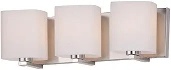 Maxim Lighting Wrap 3-Light Bath Vanity Light | Satin Nickel Finish | Satin White Glass Shade | Bathroom Vanity Light | 11253SWSN